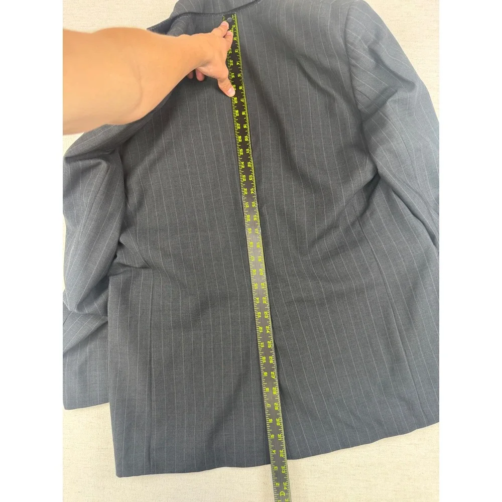 Brooks Brothers 346 Mens 46L Pinstripe Wool Stretch Blazer Charcoal‎ Grey